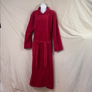 LL Bean women’s red fleece robe size large